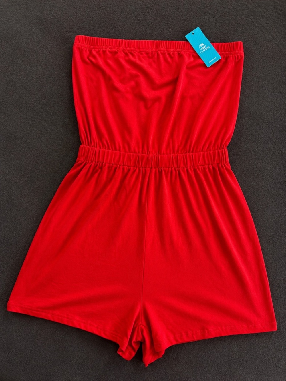 NWT Cupshe Red Strapless Tube Romper Cover Up Elastic Waist Size Medium M370